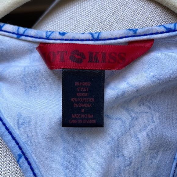 Blue Marbled Long Maxi Dress Size M - Picture 5 of 7